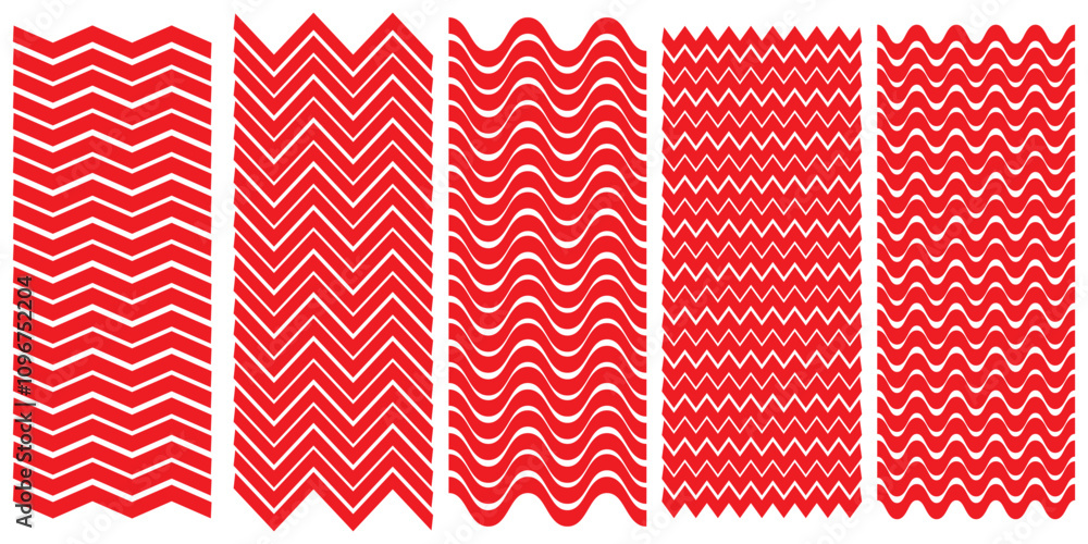 Poster set of wavy zigzag lines. wave thin line background. vector zigzag and wavy blue horizontal underlin