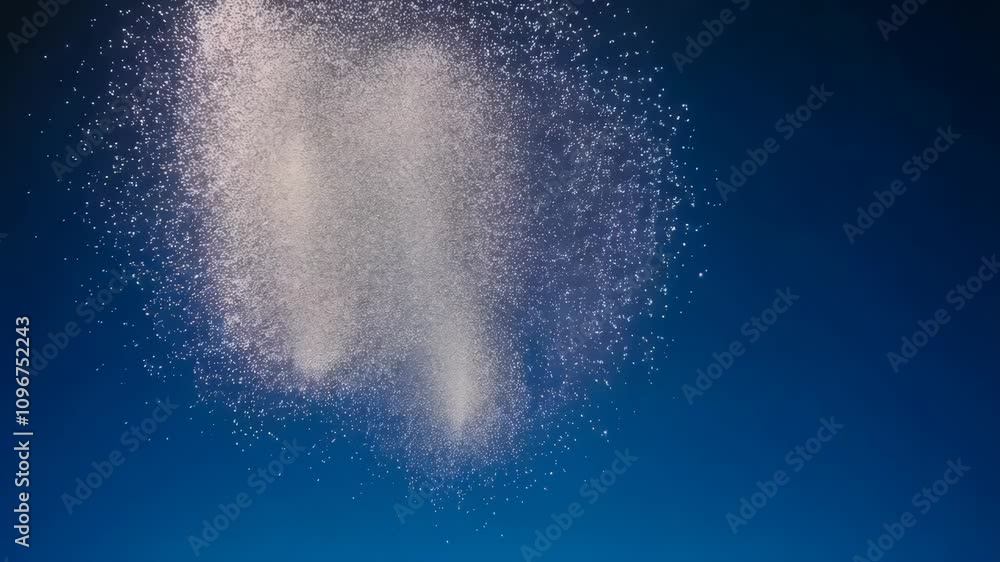Aufkleber tiny particles gather gracefully at the center and then burst outward in a gentle explosion, creatin