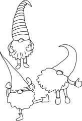 little funny winter people. Illustration in doodle style. Can be used for postcards, books, websites