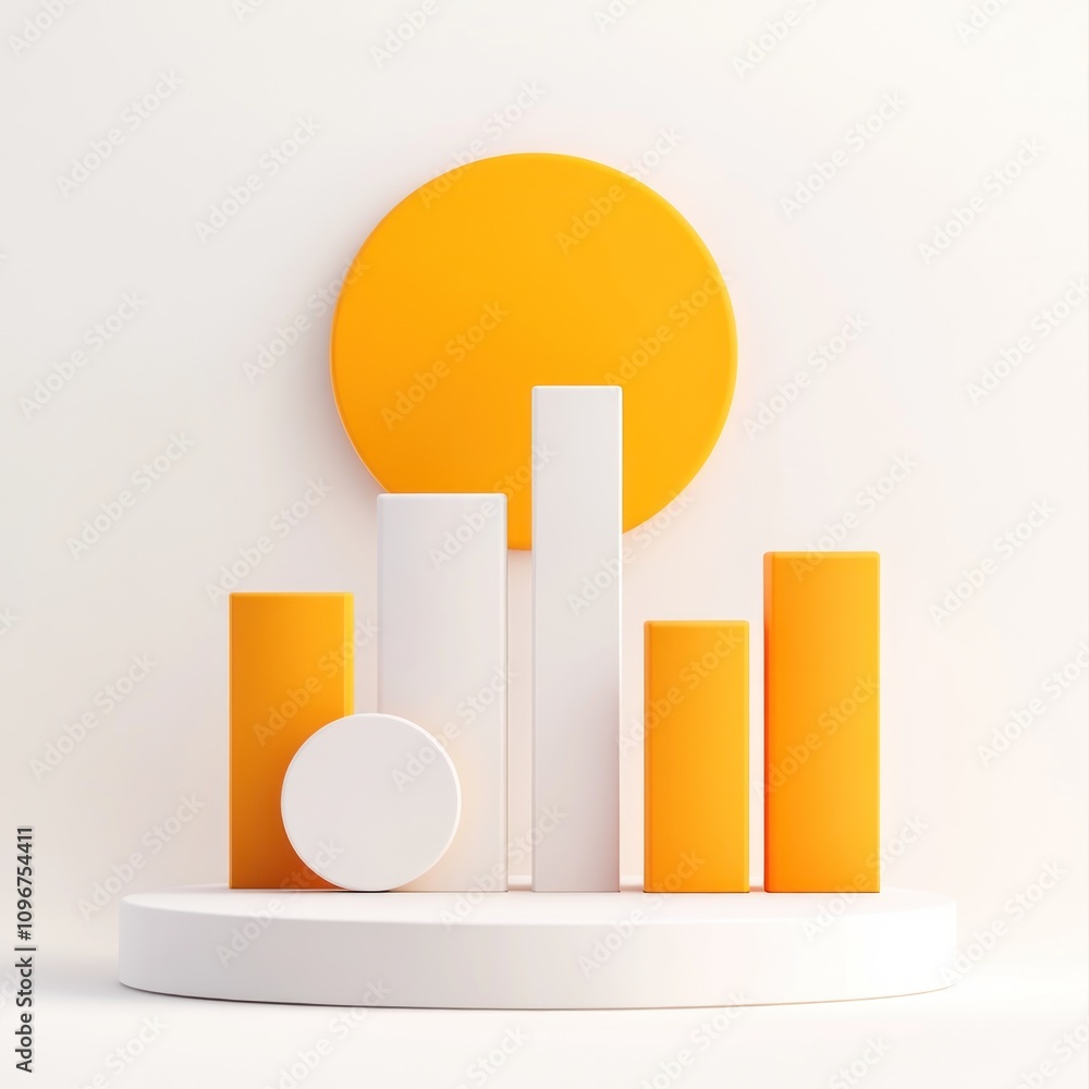 Leinwandbilder abstract geometric shapes in yellow and white, resembling a modern design or data visualization.