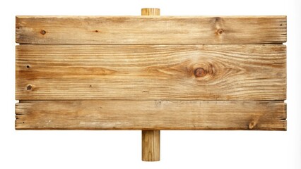 Obraz premium Rustic Wooden Sign with Weathered Surface and a Simple, Upright Support for Displaying Information or a Message