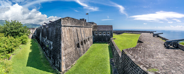 Brimstone Fort citadel with caponier protecting the ditch, canon mounted on the ramparts in St...