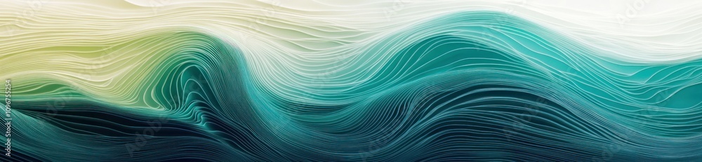 Poster abstract waves in soothing colors, evoking tranquility and movement.