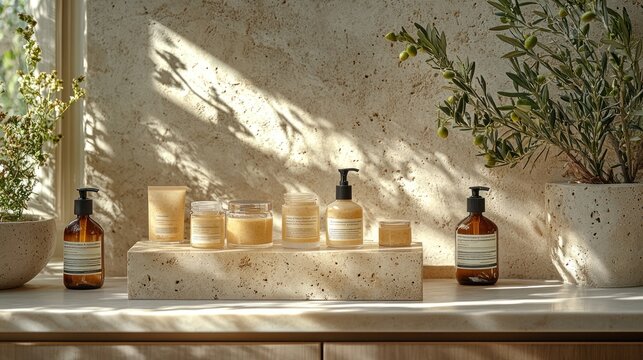 Aesop Skincare Products Displayed Elegantly in Natural Light