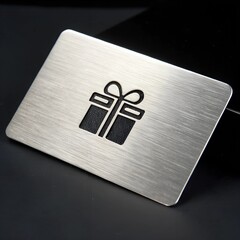 Metal  Gift Card Mockup on black background