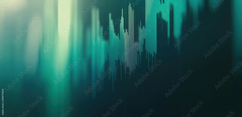 Aufkleber Abstract representation of sound waves in a digital format.