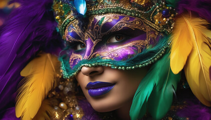 Feathered Costume Close-Up with Beads