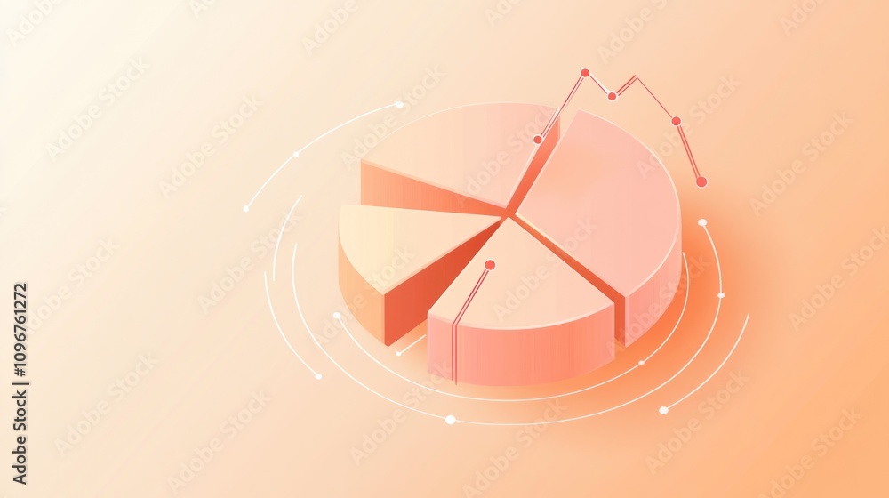 Poster A stylized pie chart with a line graph, representing data visualization and analysis.