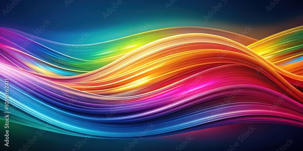 Poster Abstract Colorful Swirling Waves of Light and Energy in a Dynamic Composition