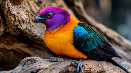 Obraz premium A colorful bird sitting on a tree branch