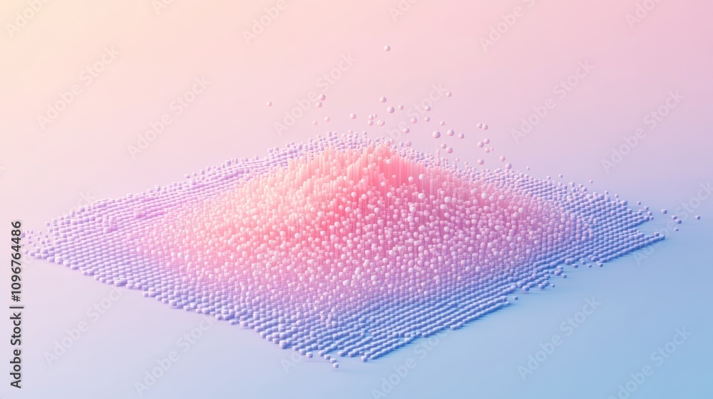 Aufkleber A digital representation of a mound of particles in a gradient background.