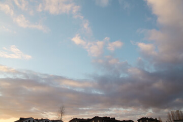 Dark, Dreary Depressing Autumn Sky background. Mood of melancholy
