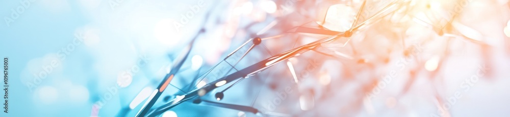 Poster Abstract representation of interconnected structures with a soft color gradient.