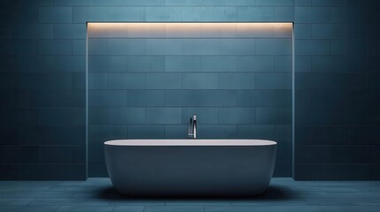 Highend bathroom design, glowing blueprint visualization, 3D illustration