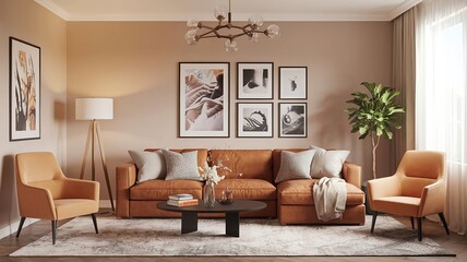 Fototapeta premium Creating a Modern Ambiance with the Warmth and Style of a Fireplace Touch