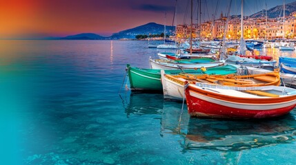 Naklejka premium A bunch of boats that are sitting in the water