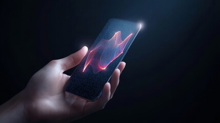 Digital Interface with Abstract Waveform on Smartphone