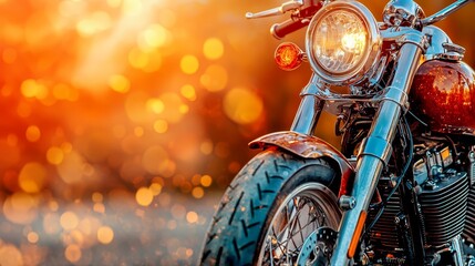 Fototapeta premium A close up of a motorcycle on a city street