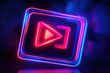 Neon play button