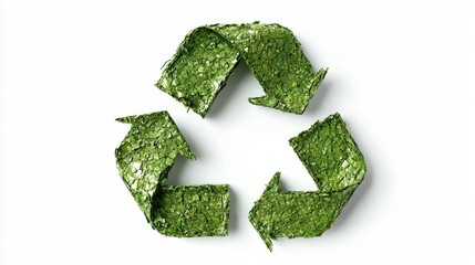 Green Recycling Symbol Made of Natural Elements