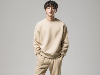 Full body portrait of handsome young Southeast Asian man