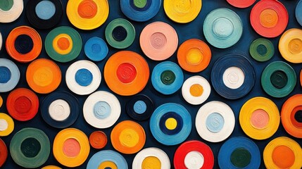 Vibrant Circular Abstract Painting: A Symphony of Colors