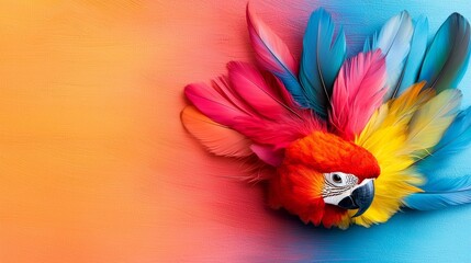 Obraz premium A colorful parrot with colorful feathers on a colorful background