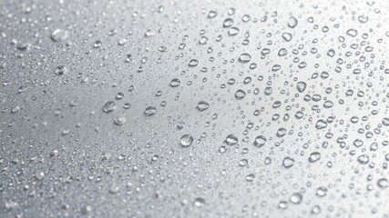 Close-up image of water-drop texture on a surface, creating a mesmerizing pattern of light and shadows, abstract