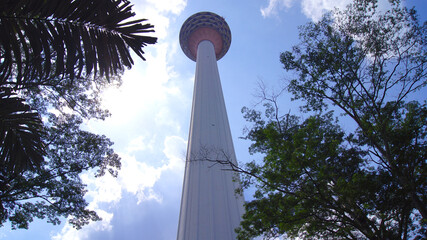 KUALA LUMPUR, MALAYSIA - APRIL 13, 2015: Photo of the Menara Kuala Lumpur from the ground. With a...