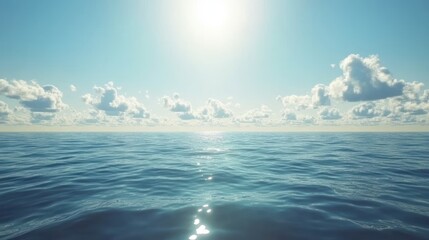 Obraz premium Tranquil Ocean Serenity: A Summer Day's Peaceful Seascape