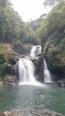 Waterfall in day time of Lao, good scenery for tourist destination.