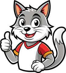 Obraz premium Thumbs Up Cat Mascot