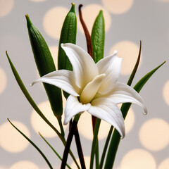 Obraz premium Delicate Vanilla Orchid Flower in Bloom