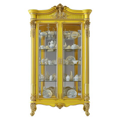 Fototapeta premium Gold color display case isolated on a white background