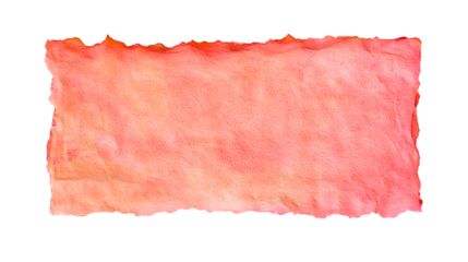 coral torn watercolor paper