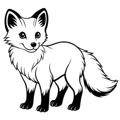 Christmas Playful Arctic Fox with white background