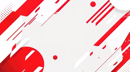 Obraz premium Modern Red and White Abstract Banner - a bold and contemporary visual. The abstract design combines red and white for a striking and dynamic effect.
