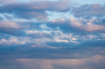 Fototapeta premium The photo shows a close-up of the evening sky