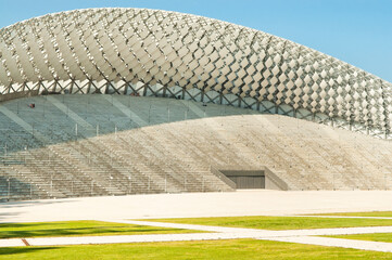 Riga, Latvia – August 25, 2024: A large new stage in Mezaparks
