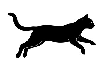 simple tiger jumping silhouette jumping vector illustration flat design,jumping cat logo,Silhouette of Jumping Cat in Vector,cute cat jumping style vector silhouette illustration svg file.