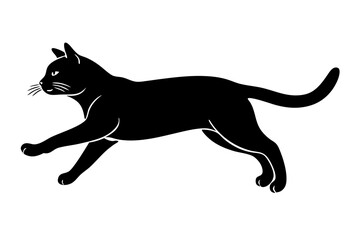 simple tiger jumping silhouette jumping vector illustration flat design,jumping cat logo,Silhouette of Jumping Cat in Vector,cute cat jumping style vector silhouette illustration svg file.