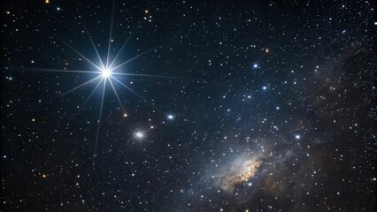 Obraz premium High-angle view of Astrum Johnsonii star in night sky, high angle view, astronomy