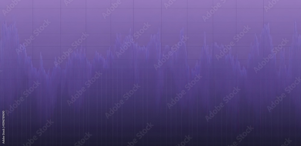 Aufkleber A visual representation of audio frequencies displayed in a gradient of purple tones.