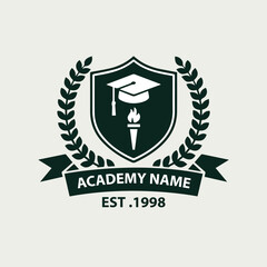 Education university and college school academy institute club logo learning logo emblem style