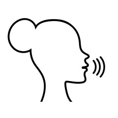 Human speaking loudly icon communication