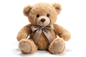 brown teddy bear on white Background 