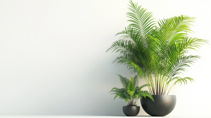 Obraz premium Potted plants in modern style for interior design or wallpaper.