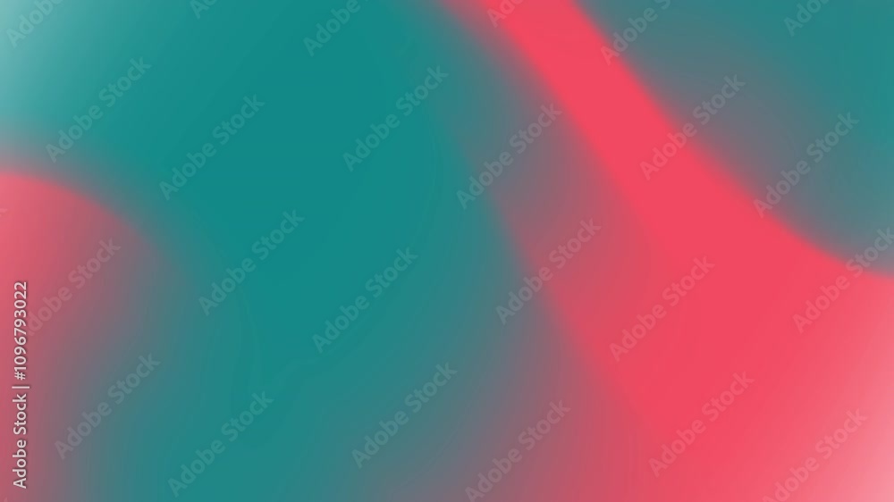 Poster abstract teal background with coralcolored flowing lines. suitable for web design, backgrounds, bann