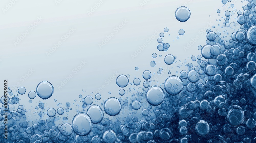 Poster A serene image of bubbles rising in water, creating a calming visual effect.