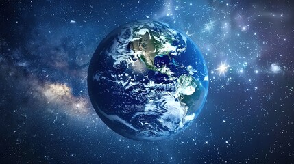 Fototapeta premium Star_Earth_Sky_Blue_Cosmic_Texture_Blue